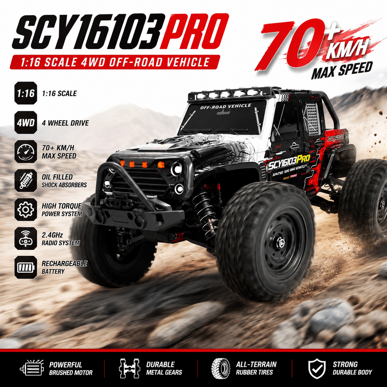 Rc Hobby Line - SCY 16103 16103PRO 1/16 4WD Brushless