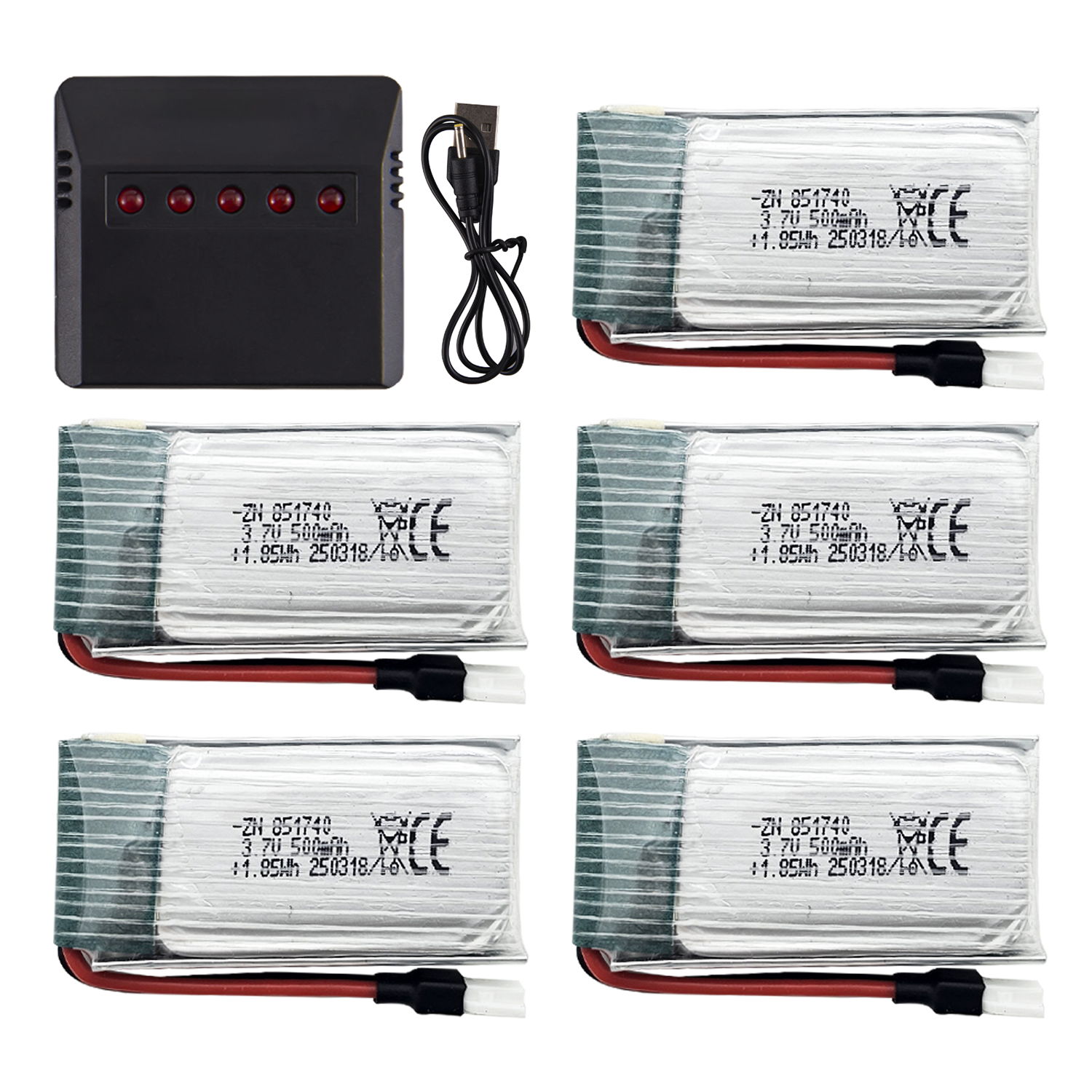 5Pcs 3.7V 500mAh LiPo Batterie - Rc Hobby Charger recensie en prijs