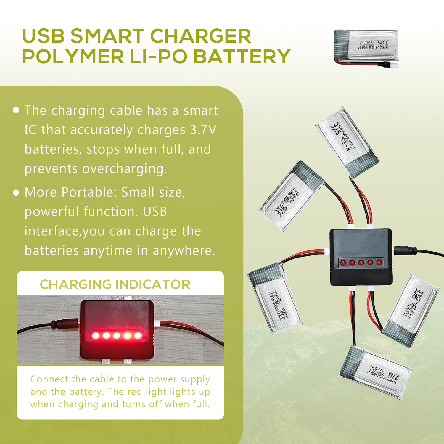 5Pcs 3.7V 500mAh LiPo Batterie - Rc Hobby Charger recensie en prijs